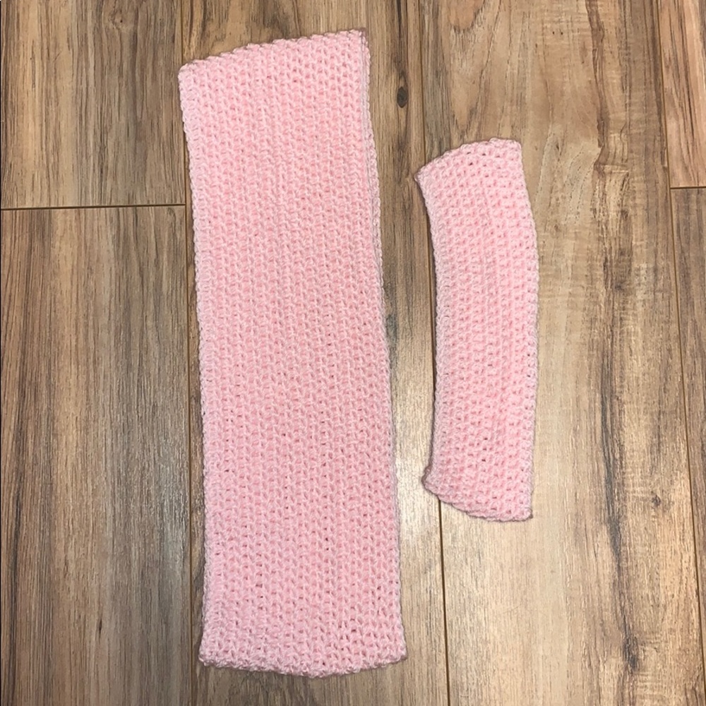 Mommy and me pink crochet scarfs handmade